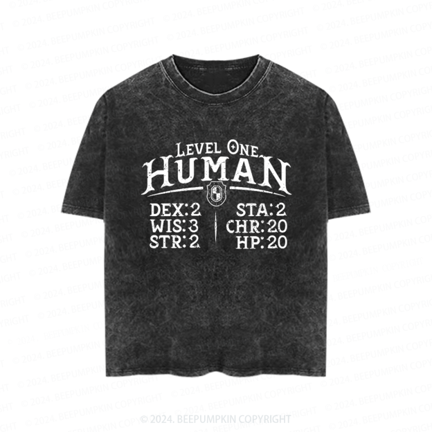 Level One Human Toddler&Kids Washed Tees          