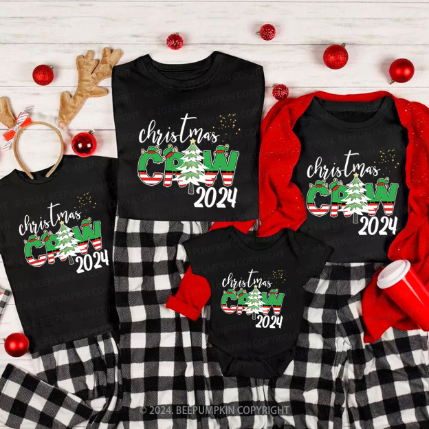Christmas Elf Doodle 2024 Crew Family Matching Shirt