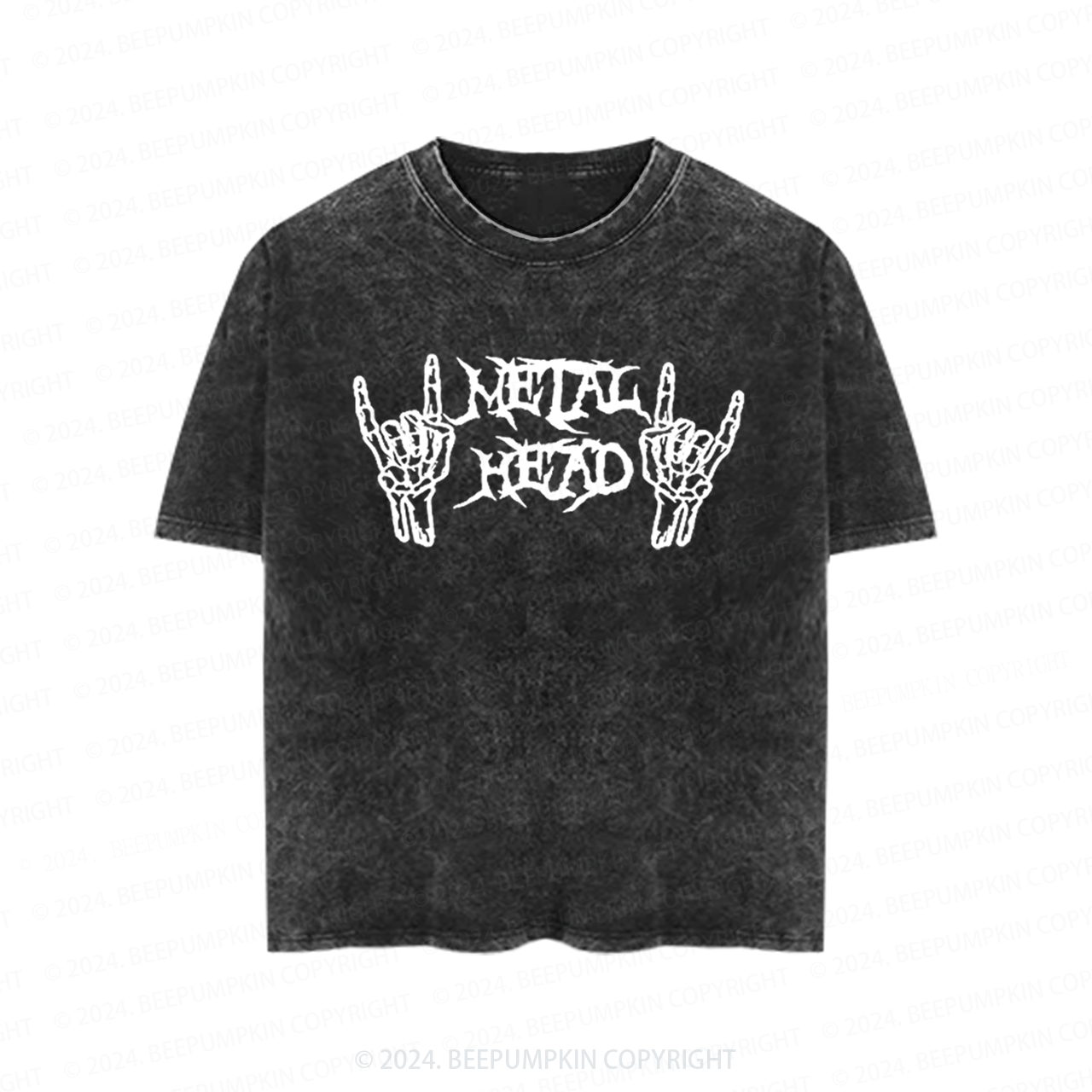 Metal Head Heavy Metal Toddler&Kids Washed Tees          