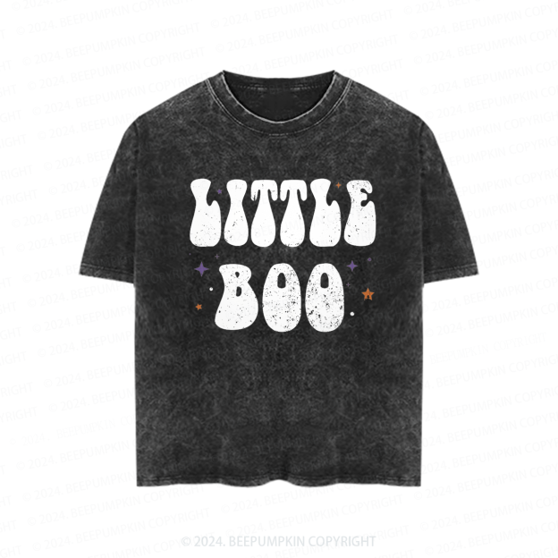 Little Boo Halloween Toddler&Kids Washed Tees          