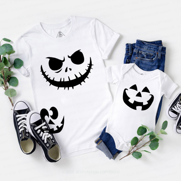  Halloween Pumpkin Face Family Matching Shirts