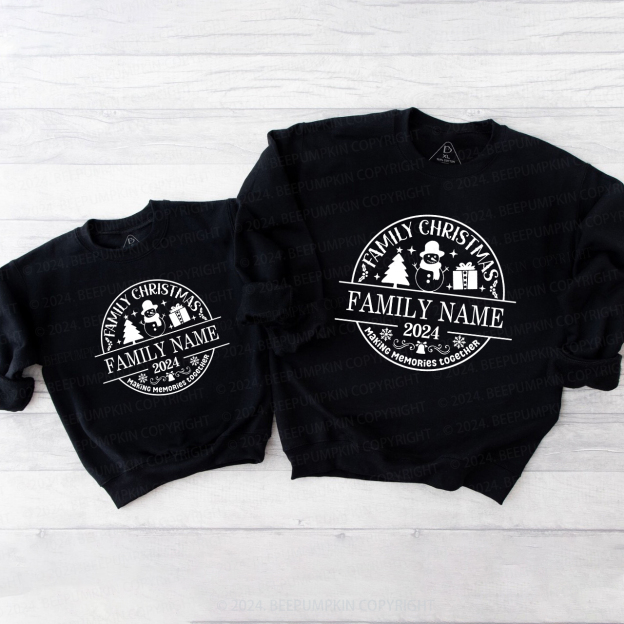 Personalized Christmas Gift Make Memories with the Snowman Family Christmas Sweatshirt