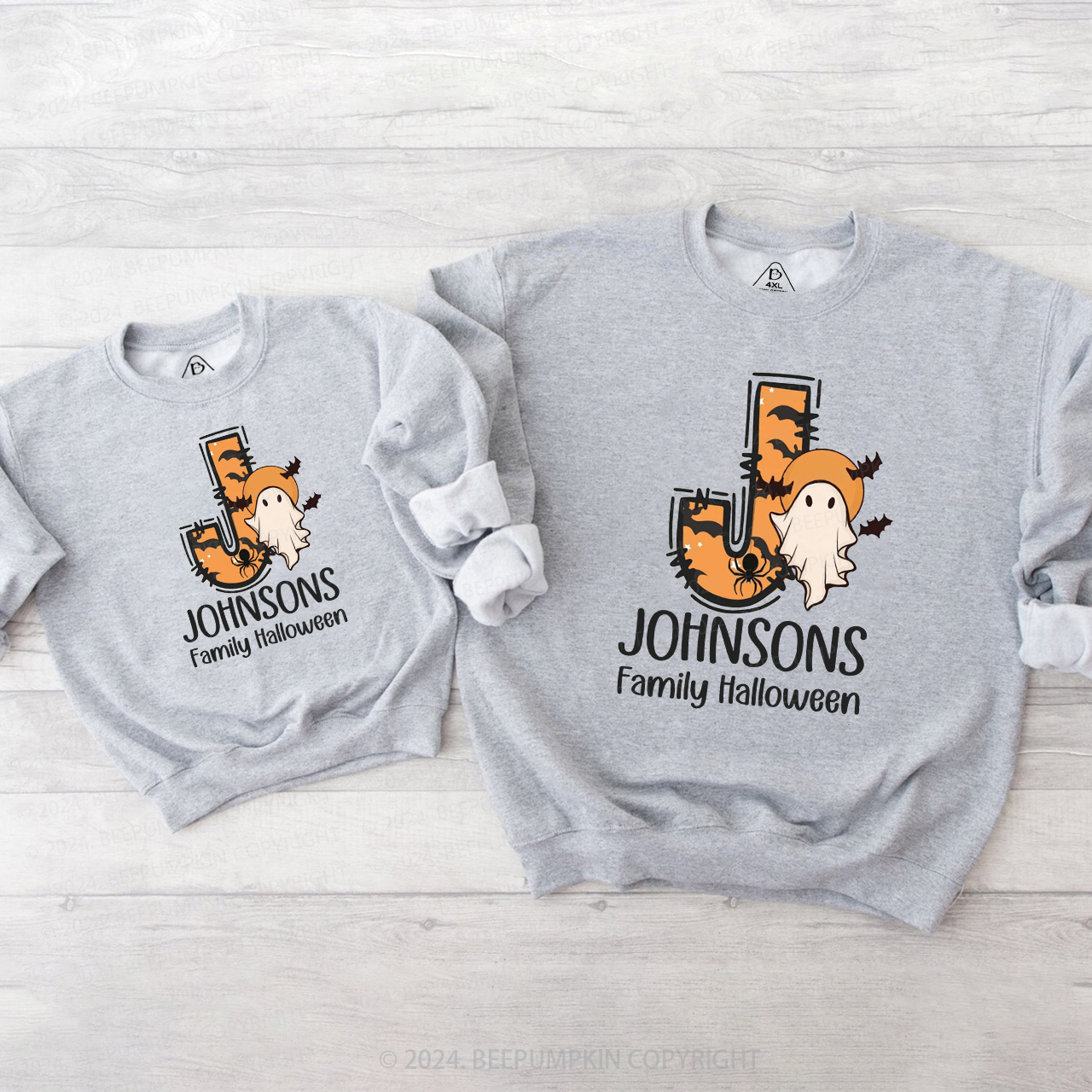 Personalized Halloween Ghost Name Family Matching Sweatshirt