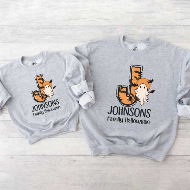 Personalized Halloween Ghost Name Family Matching Sweatshirt