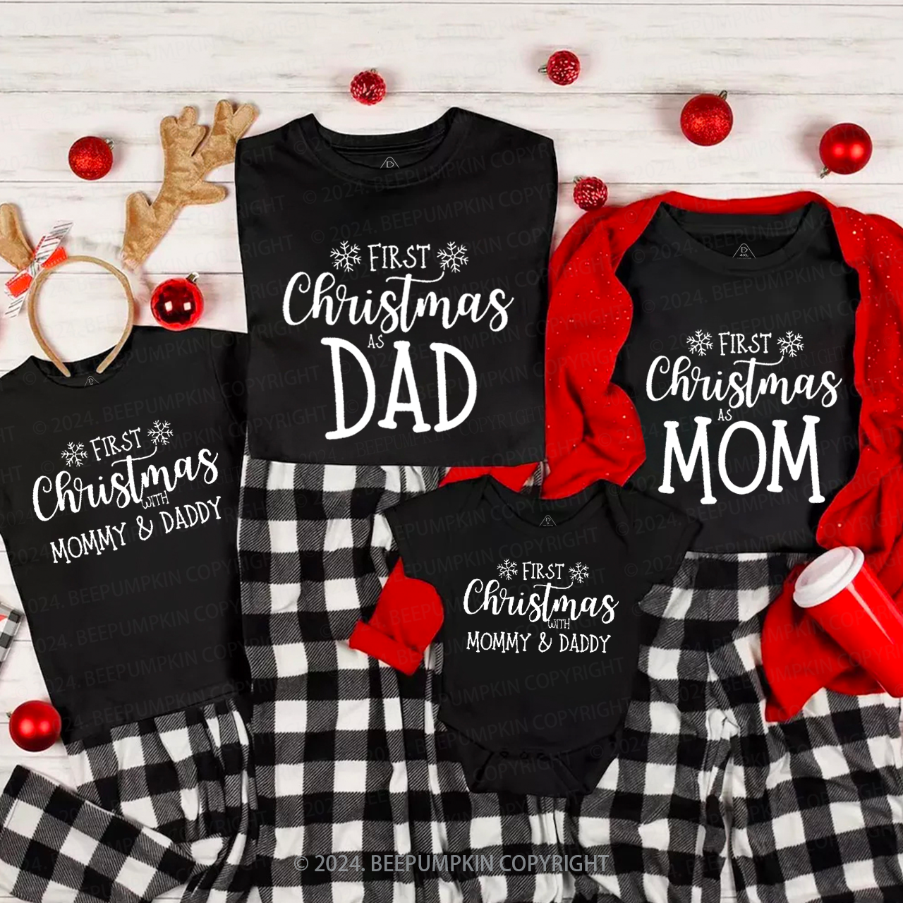 Our First Christmas  Family Matching T-Shirts