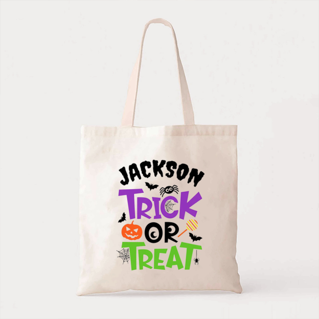 Personalized  Name Spider Halloween Tote Bag