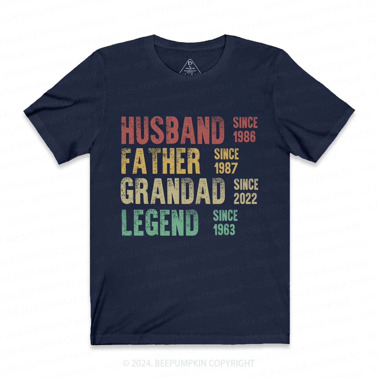 Husband Father Grandpa Legend Personalized Dad Grandpa T-shirt Sale-Beepumpkin™