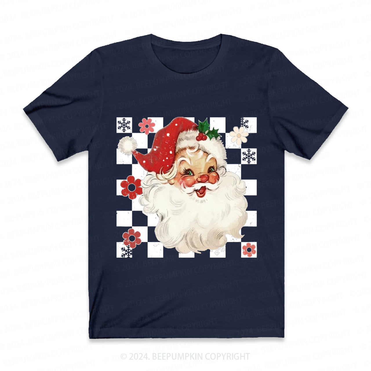 Checkered Santa Claus Shirts Beepumpkin