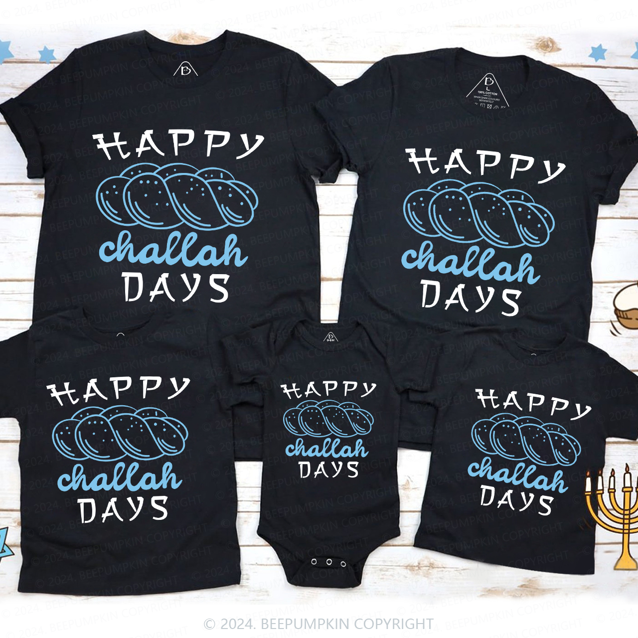 Hanukkah Happy Challah Days Family T-Shirts Beepumpkin