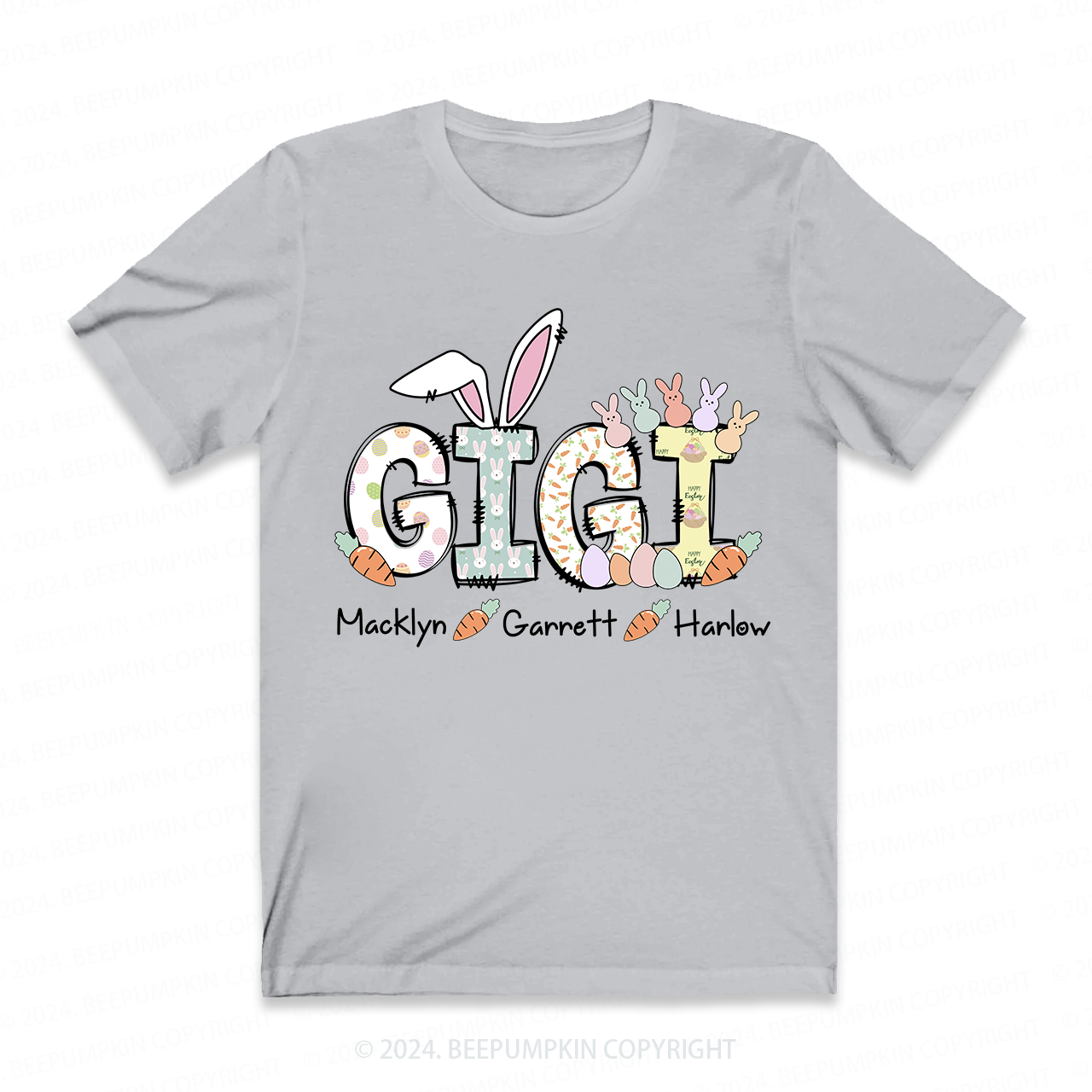 Grandma Bunny With Gigi Easter Tees