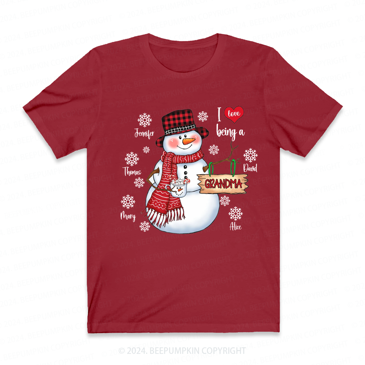 Personalized Christmas  Name Grandma Gift Shirt Beepumpkin 