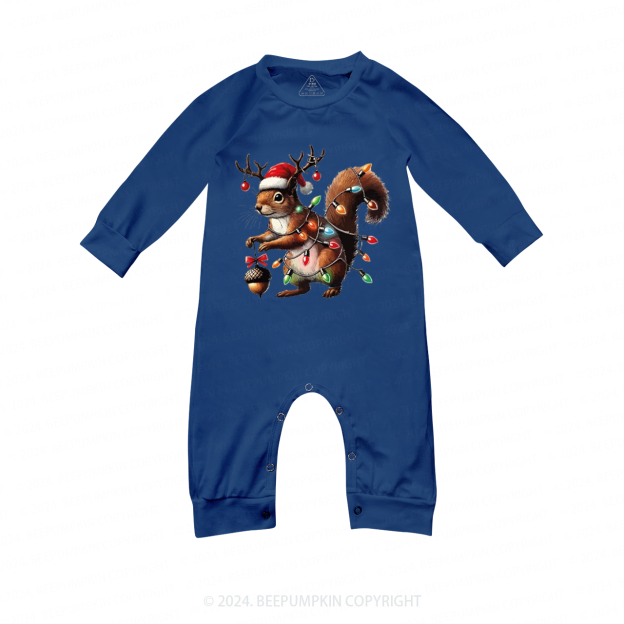 Christmas Peanut Squirrel  Family Matching  Blue Pajamas Beepumpkin