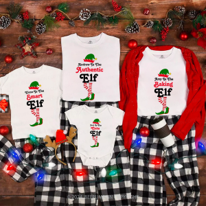 Image of Personalized Elf Squad Christmas Family Matching T-Shirts Beepumpkin