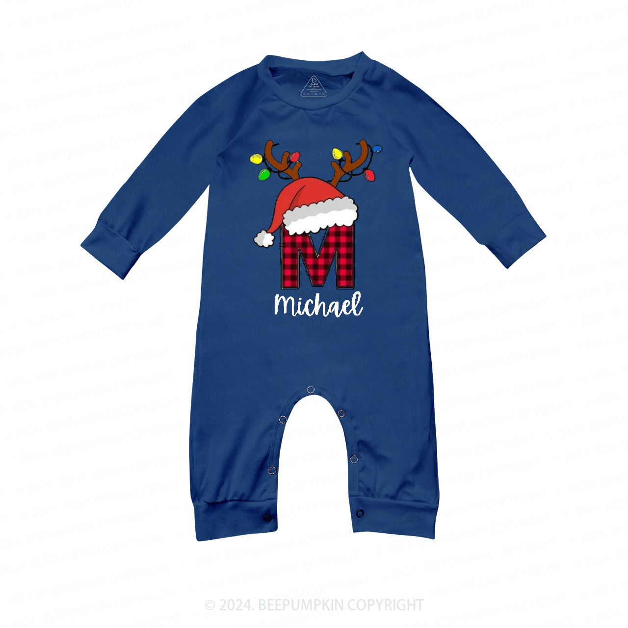 Personalized Monogrammed Family Matching Blue Pajamas Beepumpkin