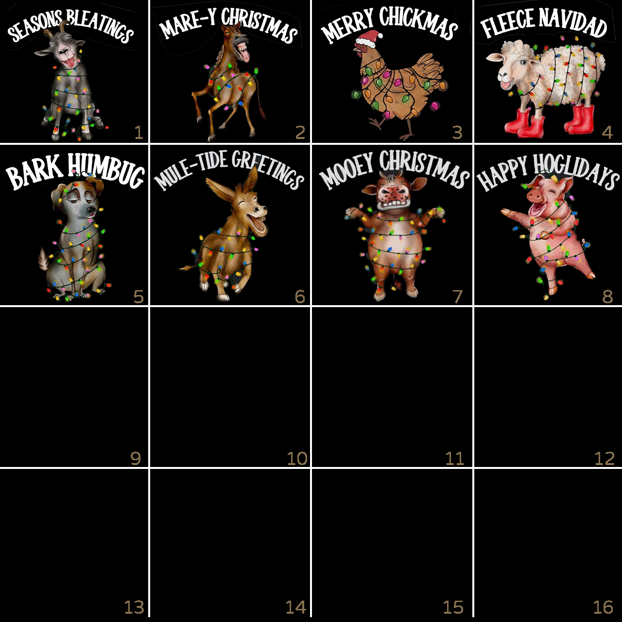 Farm Animals Group Christmas Family Matching Blue Pajamas Beepumpkin