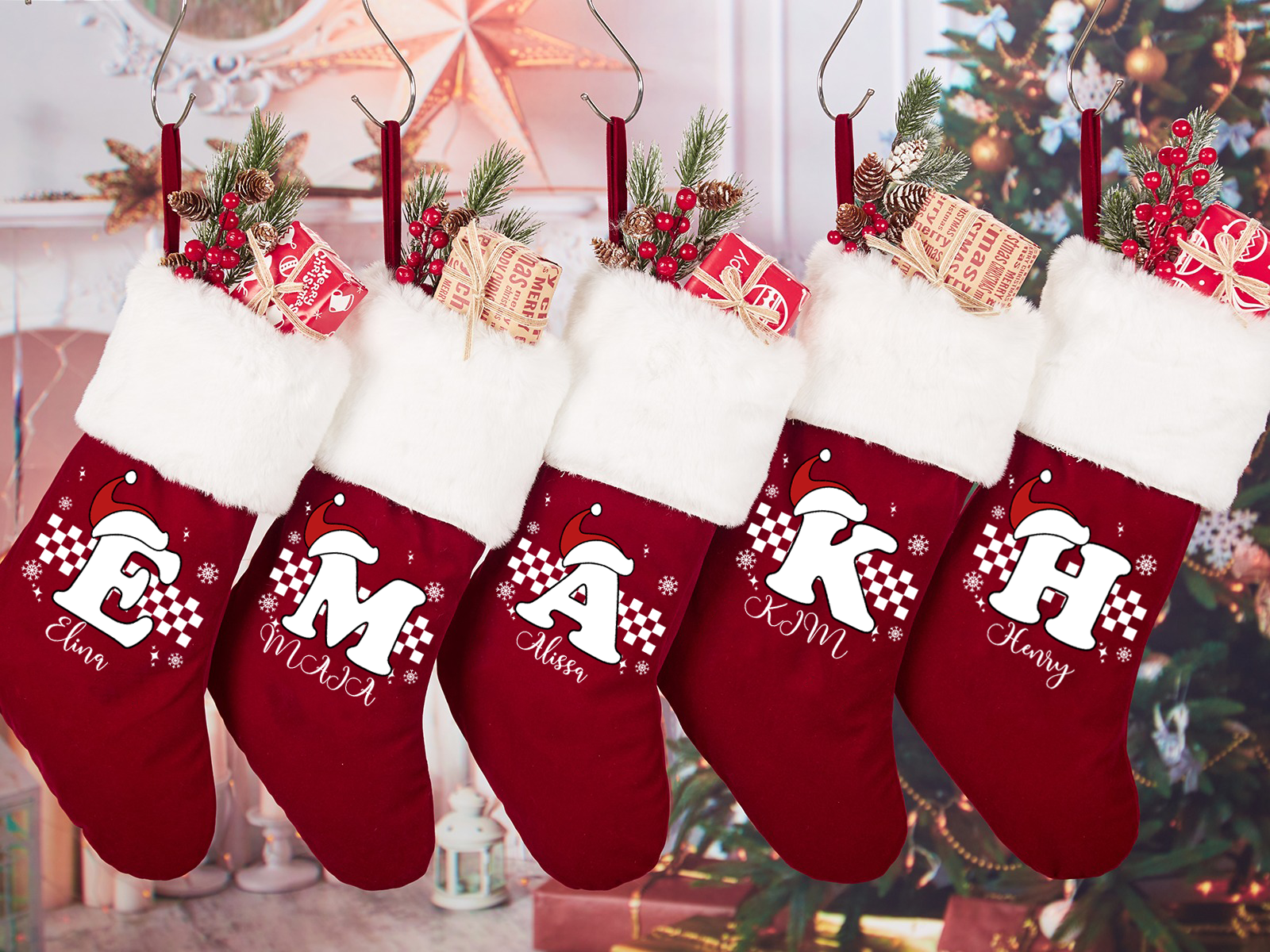 Personalized Monogrammed Christmas Alphabet stocking Beepumpkin