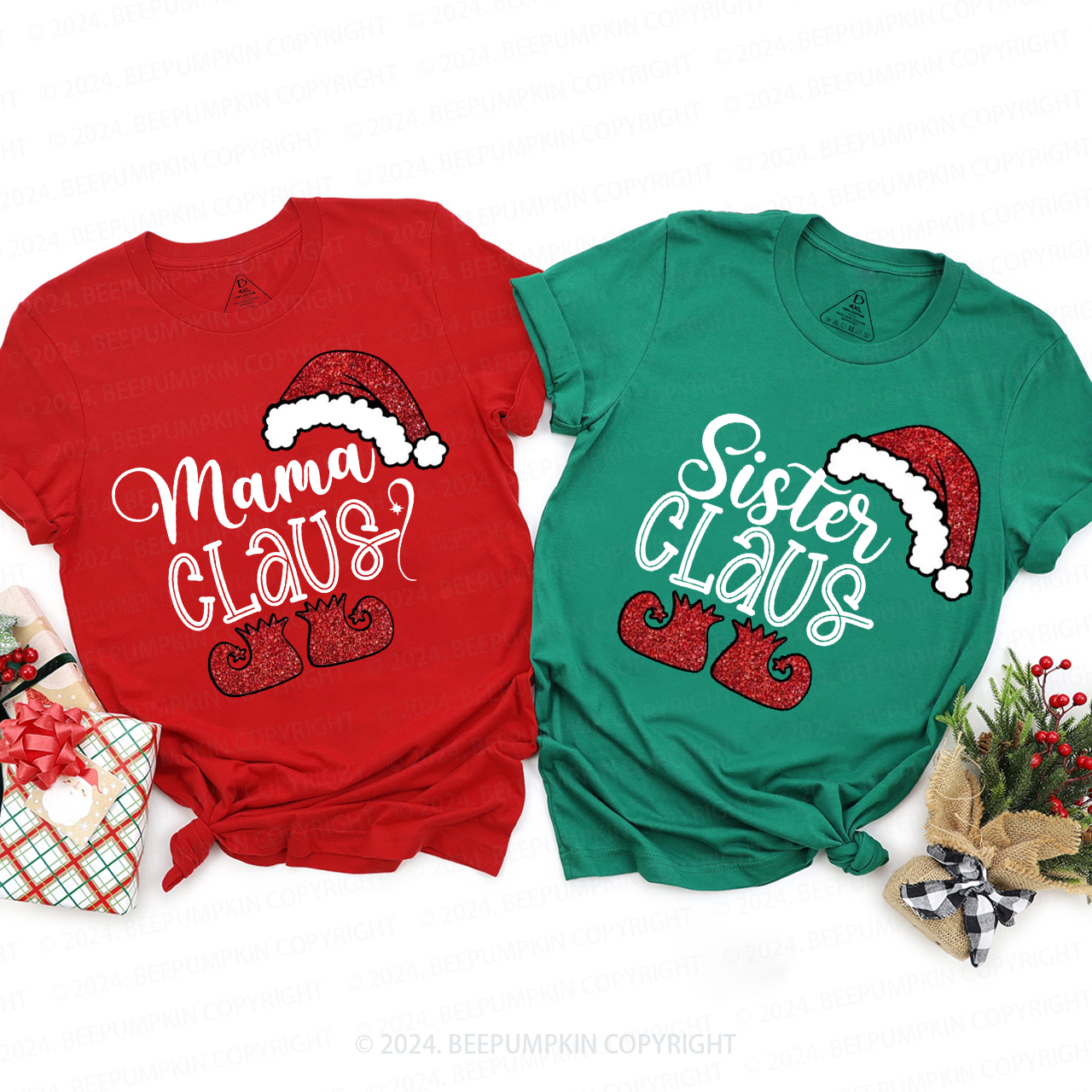 Christmas Santa Claus Family Matching T-Shirts Beepumpkin