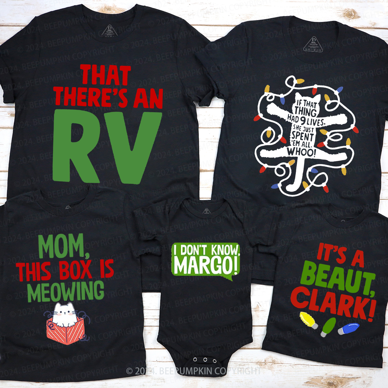 Christmas Vacation Story Quotes Family Matching T-Shirts Beepumpkin