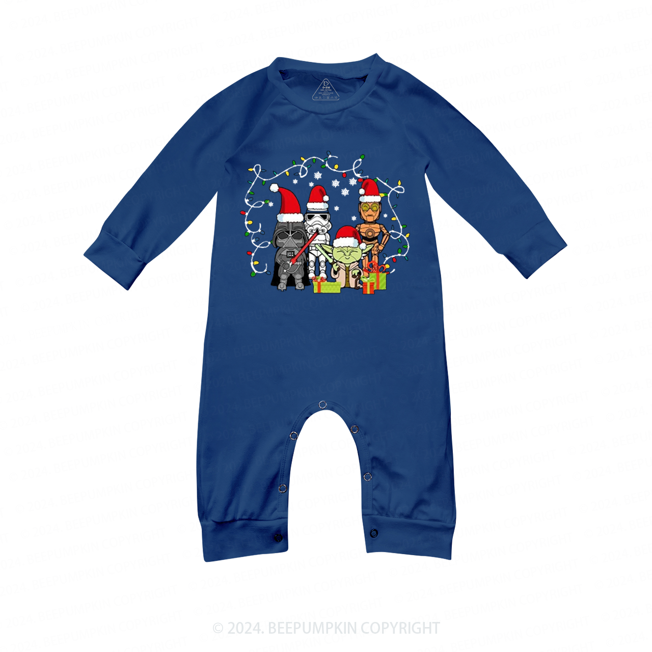 Fighting Characters Christmas Family Matching Blue Pajamas Beepumpkin
