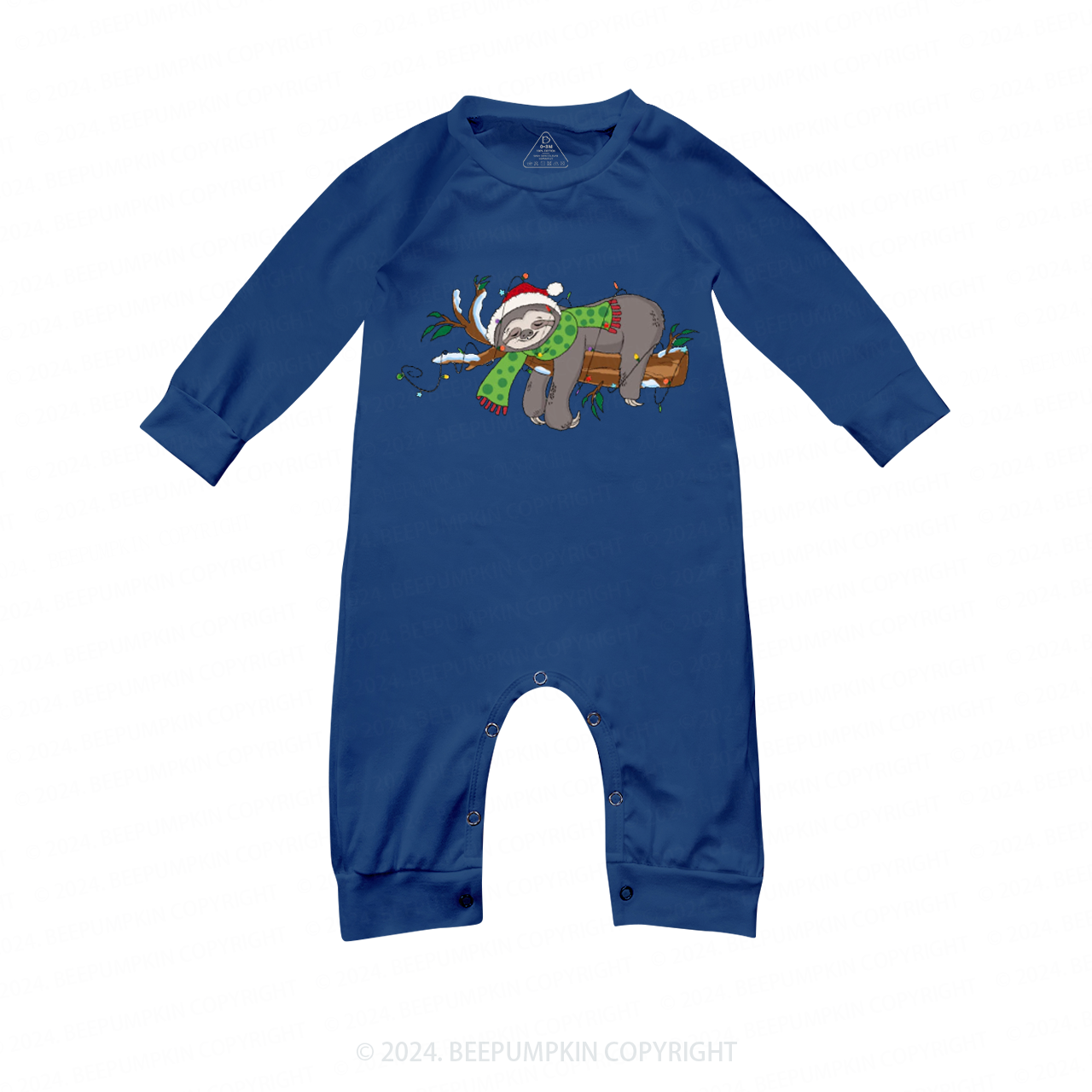 Sloth Christmas Matching Blue Pajamas Beepumpkin