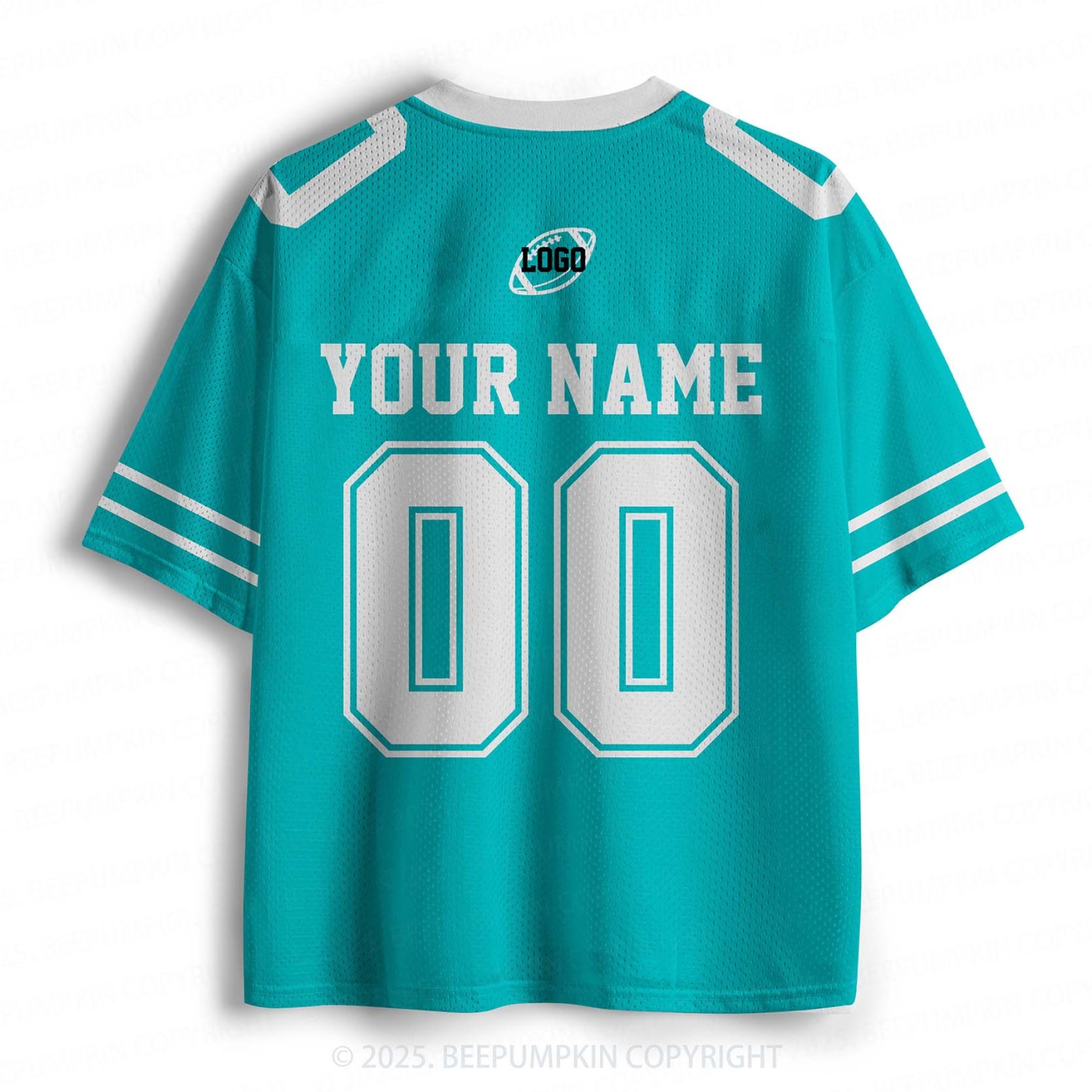 Personalized Team Name & Number Teal Adult Sport Jersey Beepumpkin