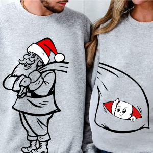 Image of Santa Baby Couple Christmas Pregnancy Sweatshirt Beepumpkin