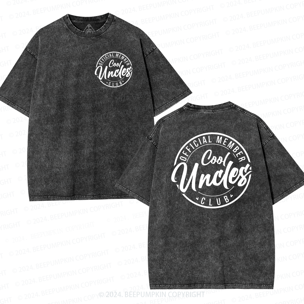 Personalized Retro Cool Uncle NameWashed T-Shirts 