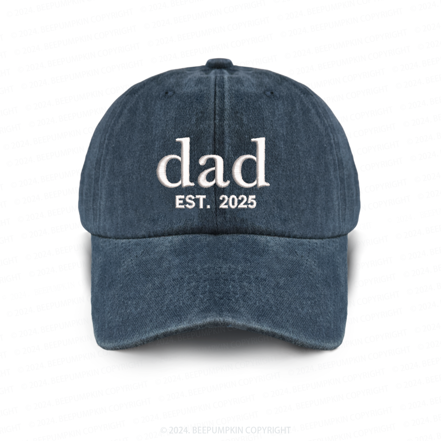 Personalized Adult Washed Embroidered Baseball Cap With Date