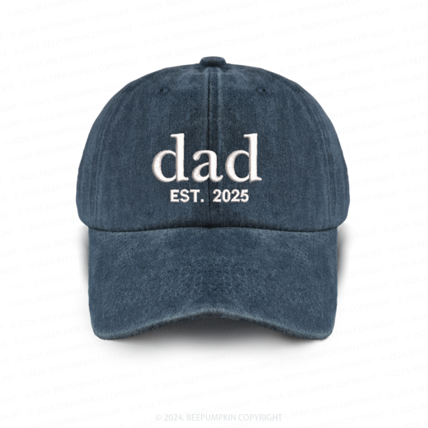 Personalized Adult Washed Embroidered Baseball Cap With Date