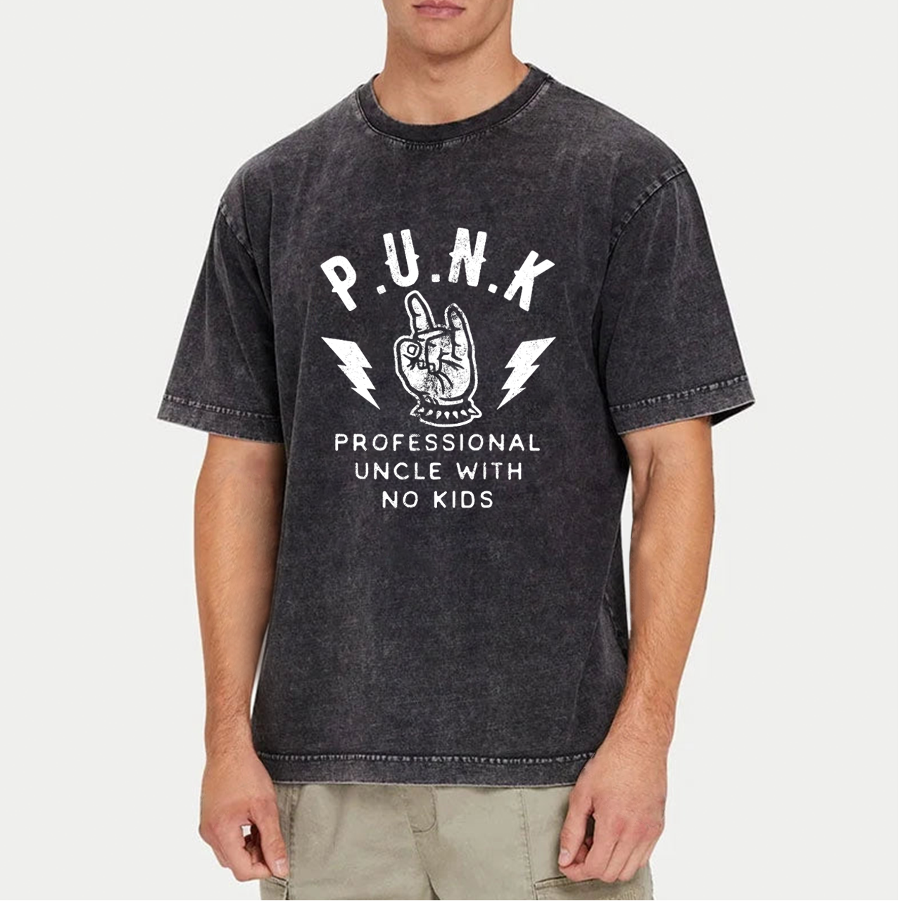 Professional Uncle No Kids Washed T-Shirts 
