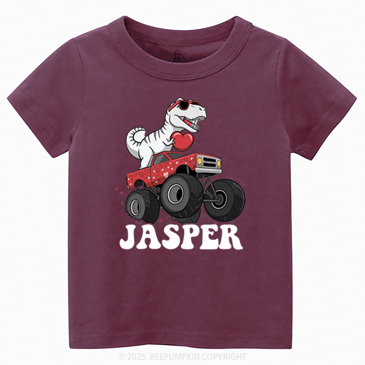 Dinosaur Valentines Toddler&Kids Tees Beepumpkin