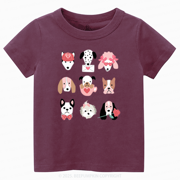 Dog Family Valentine's Day Toddler&Kid's Tees Beepumpkin