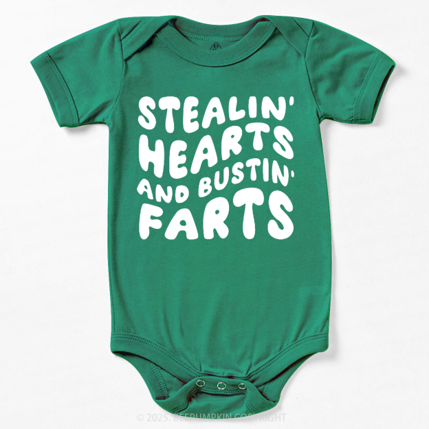 Stealin Hearts And Bustin Farts Valentine's Day Bodysuit Beepumpkin