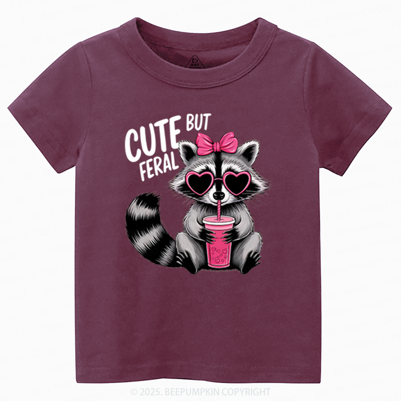 Cute But Feral Valentine's Day Toddler&Kid's Tees Beepumpkin