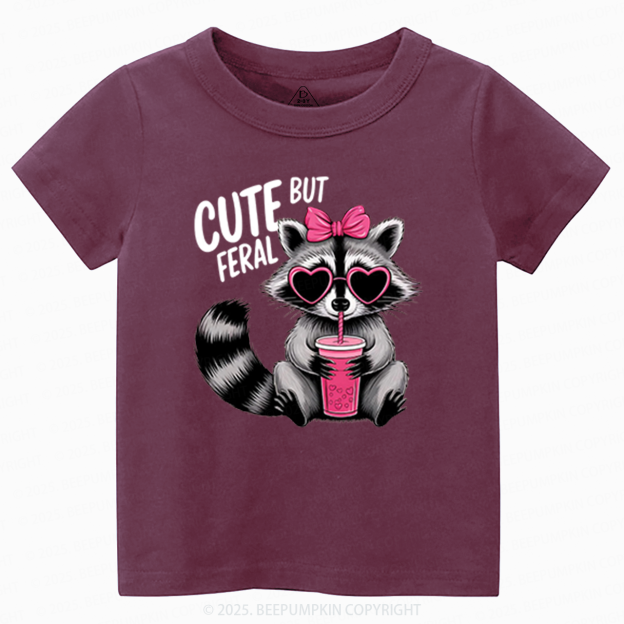 Cute But Feral Valentine's Day Toddler&Kid's Tees Beepumpkin