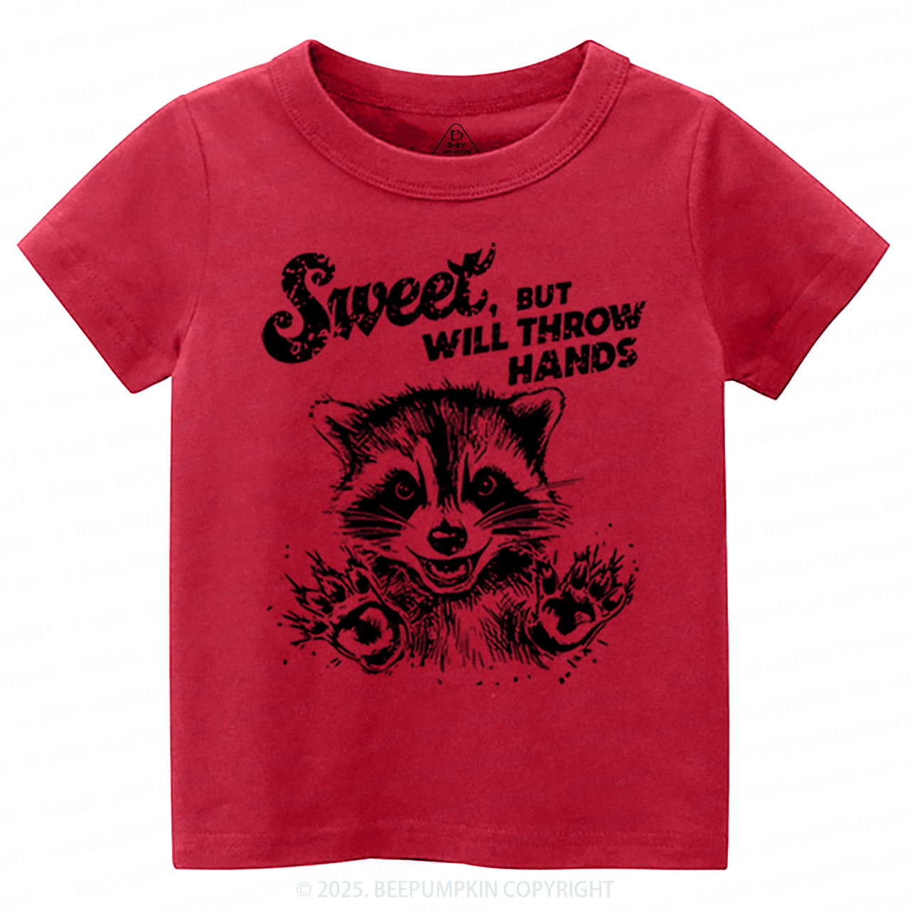 Sweet But Will Throw Hand Toddler&Kid's Tees Beepumpkin