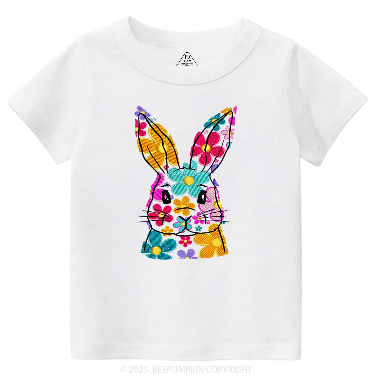 Bright Floral Bunny Easter Toddler&Kid's Tees Beepumpkin