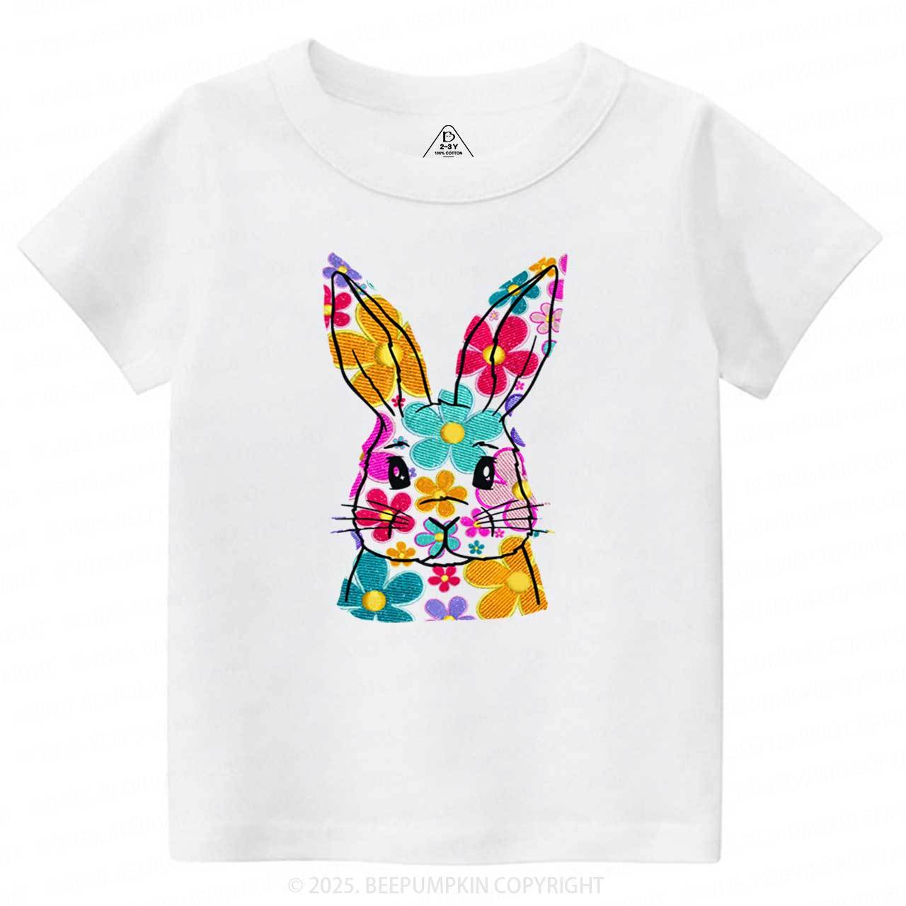 Bright Floral Bunny Easter Toddler&Kid's Tees Beepumpkin