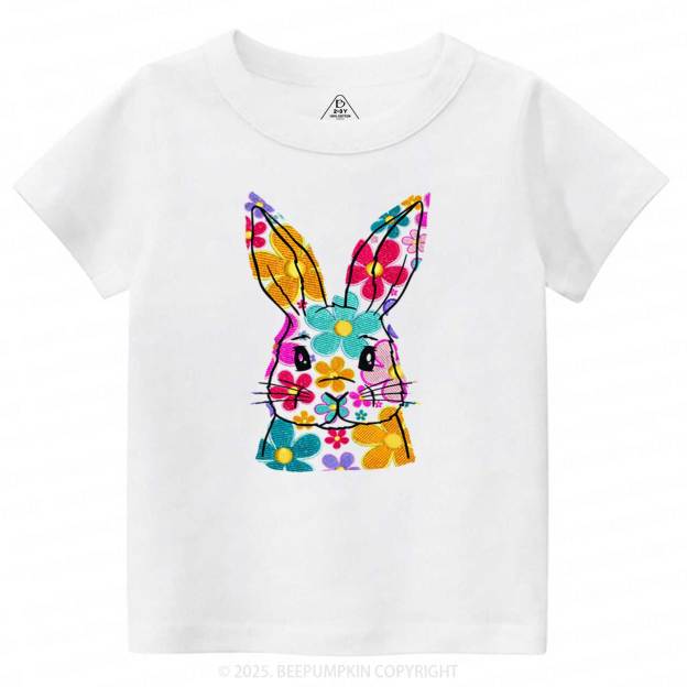 Bright Floral Bunny Easter Toddler&Kid's Tees Beepumpkin