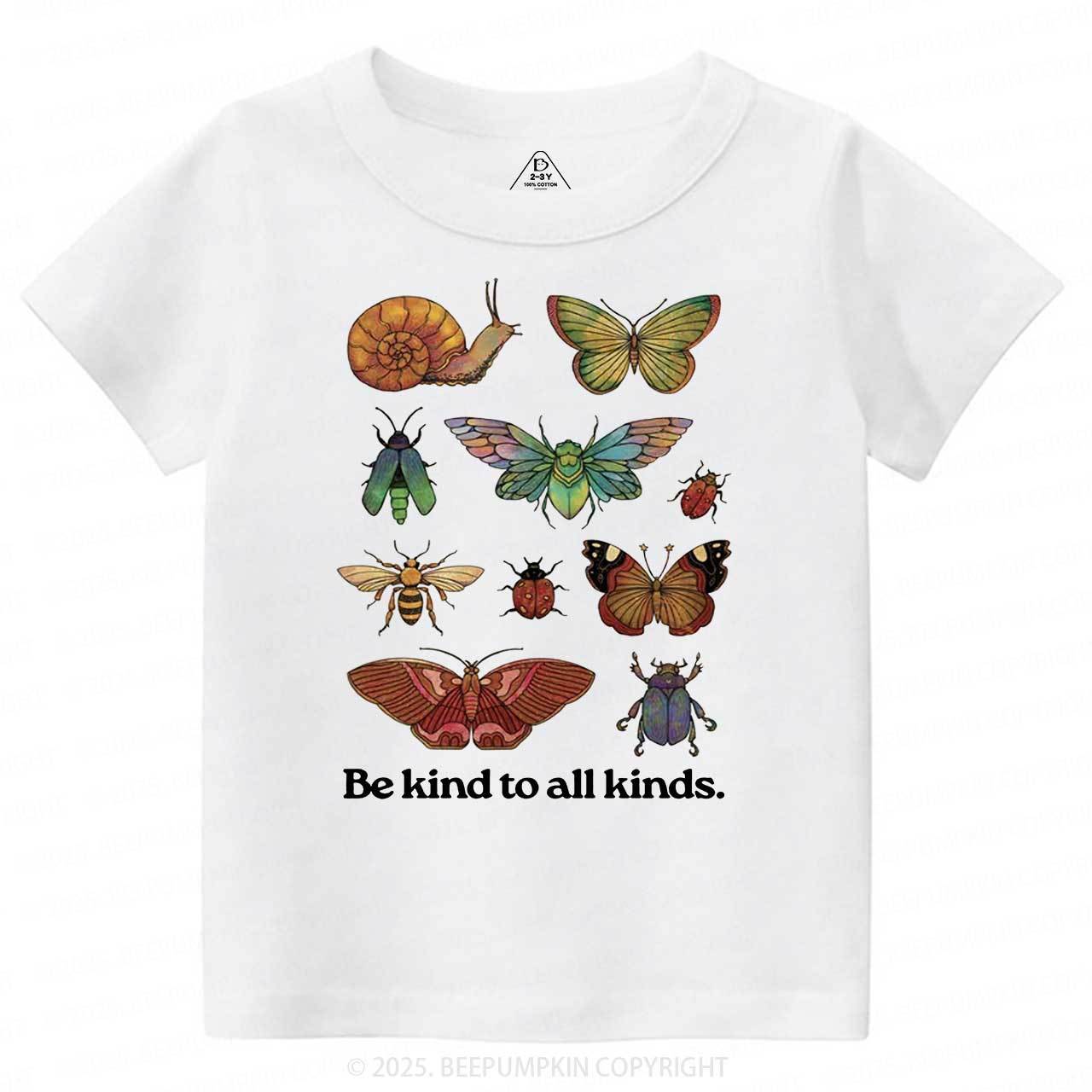 Be Kind To All Kinds Toddler&Kid's Tees Beepumpkin