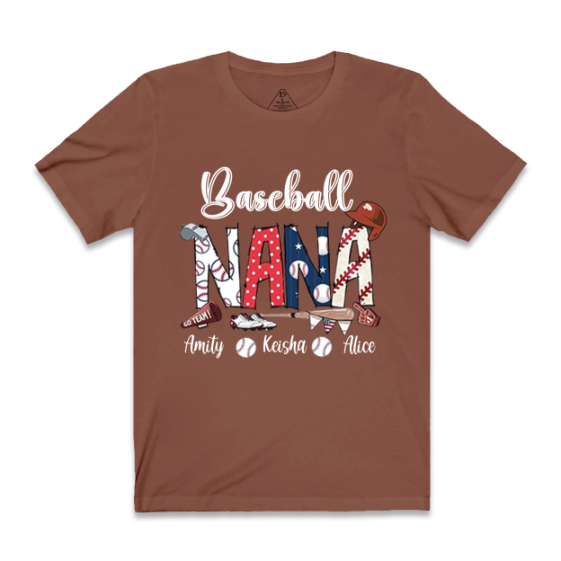 Personalized Kid‘s Names Baseball Grandma T-Shirts
