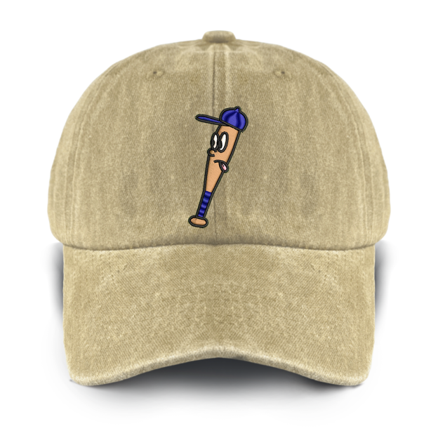 Baseball Bat Washed Baseball Cap For Kids