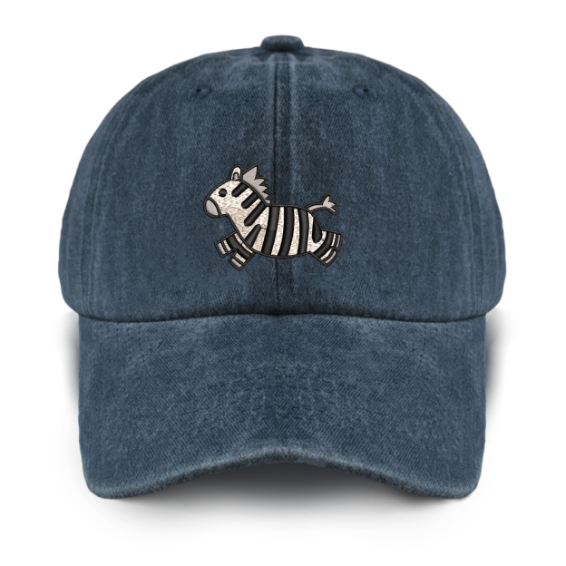 Running Zebra Washed Baseball Cap For Kids