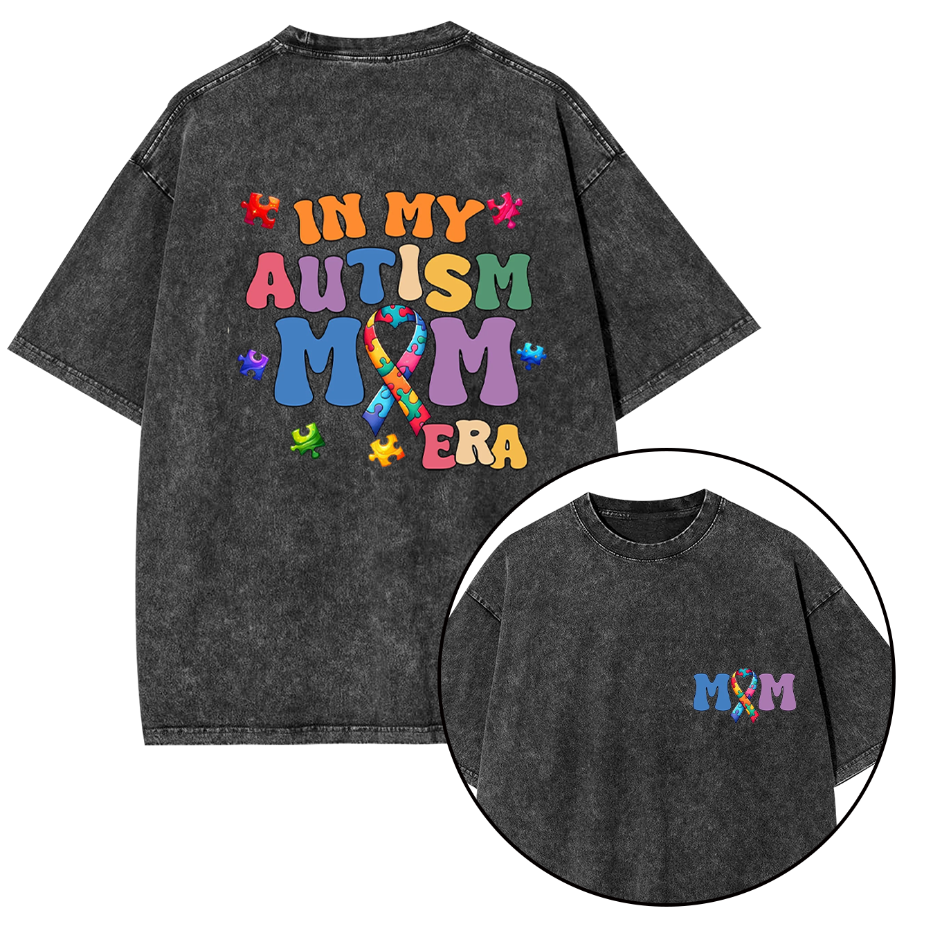 In My Autism Mom Era Washed T-Shirts