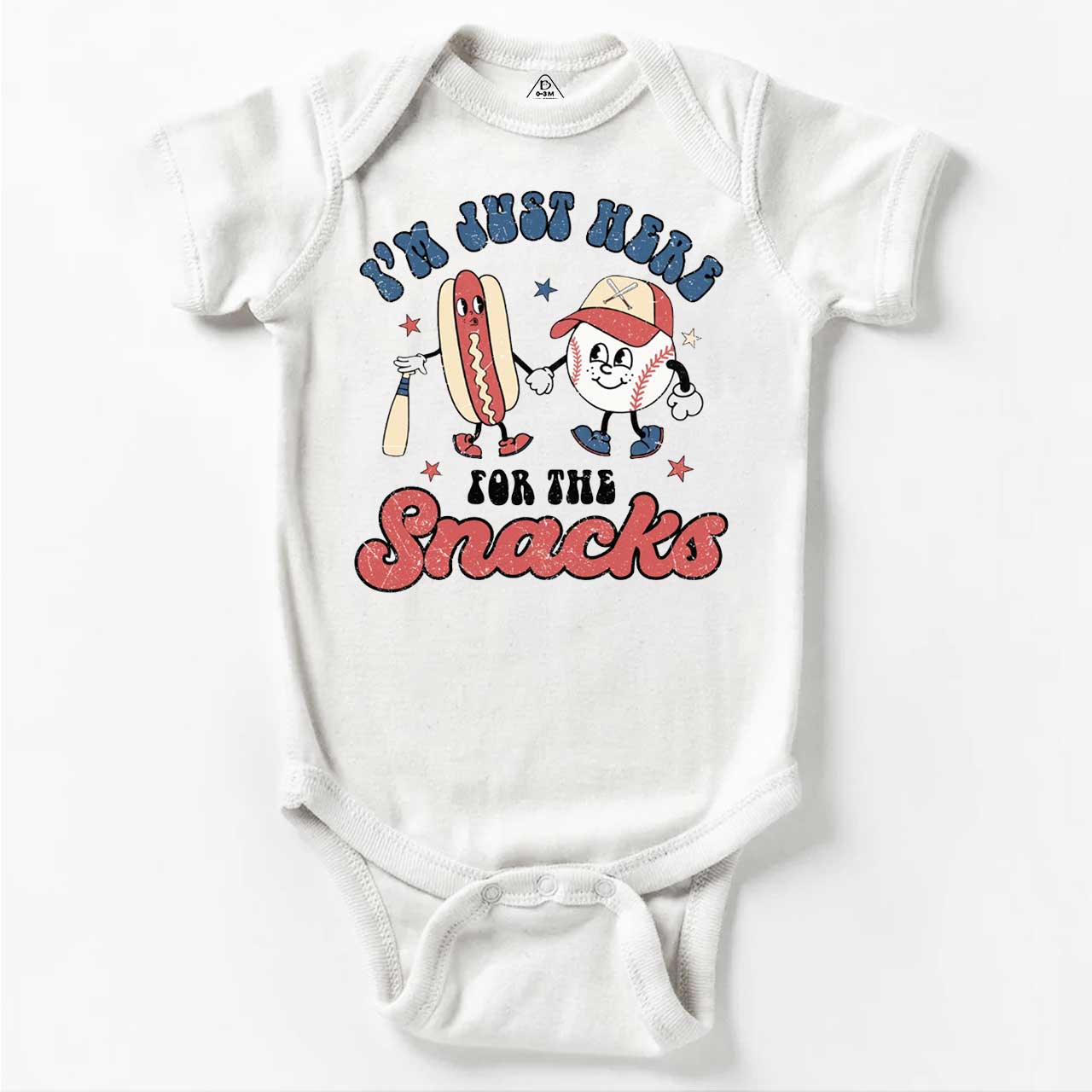 I'm Just Here For The Snacks Baseball Bodysuit Beepumpkin