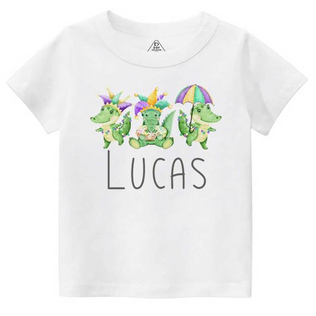 Personalized Mardi Gras Alligators Toddler&Kid's Tees Beepumpkin