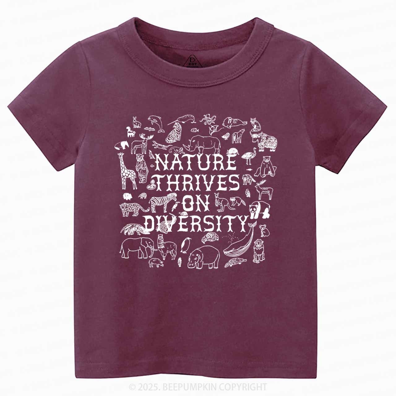 Nature Thrives On Divesity Toddler&Kid's Tees Beepumpkin