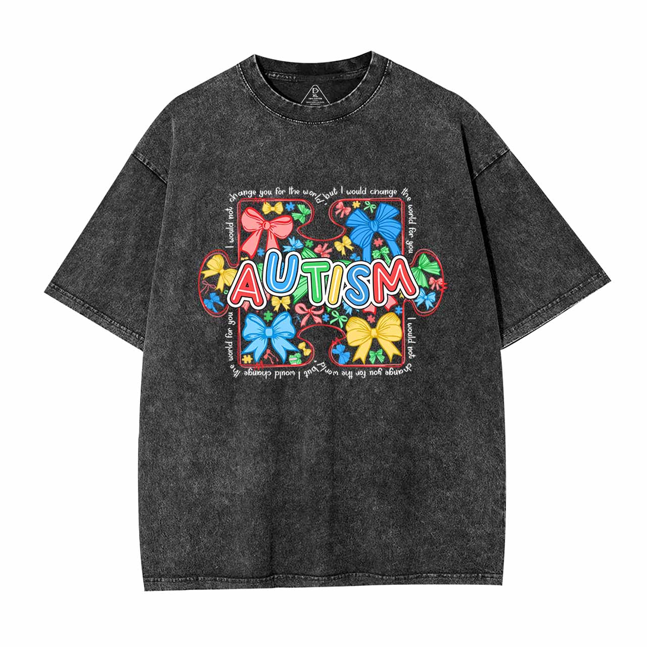 Autism Awareness Coquette Mama Washed T-Shirts