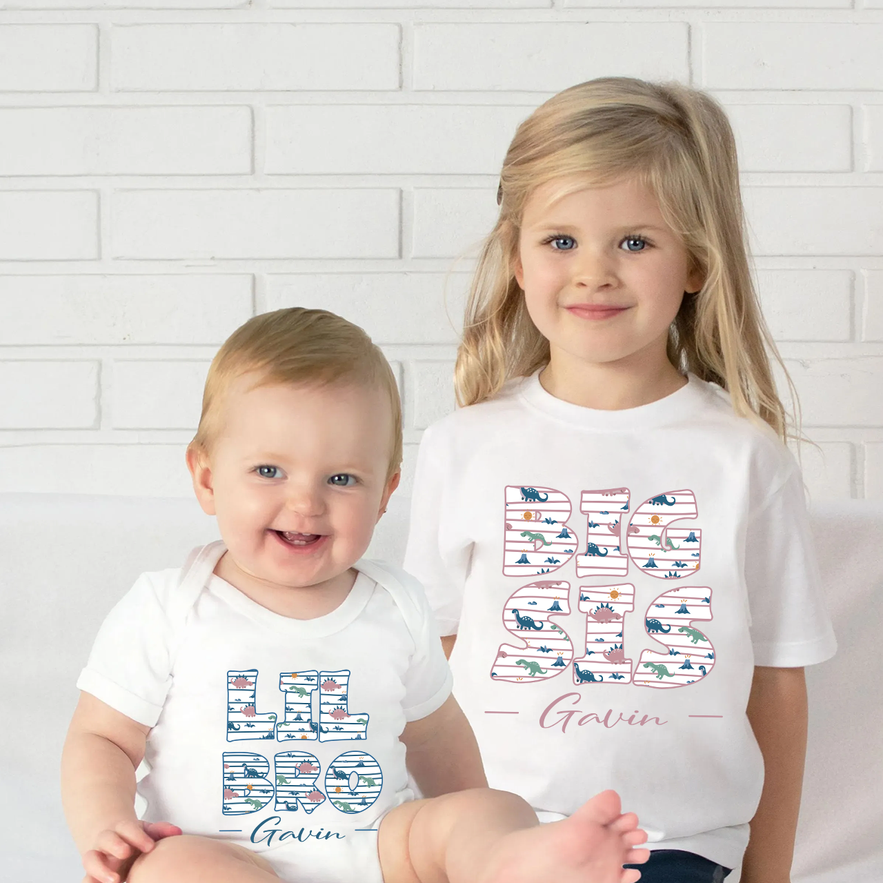 Big Bro Lil Sis Siblings Family Matching Shirt