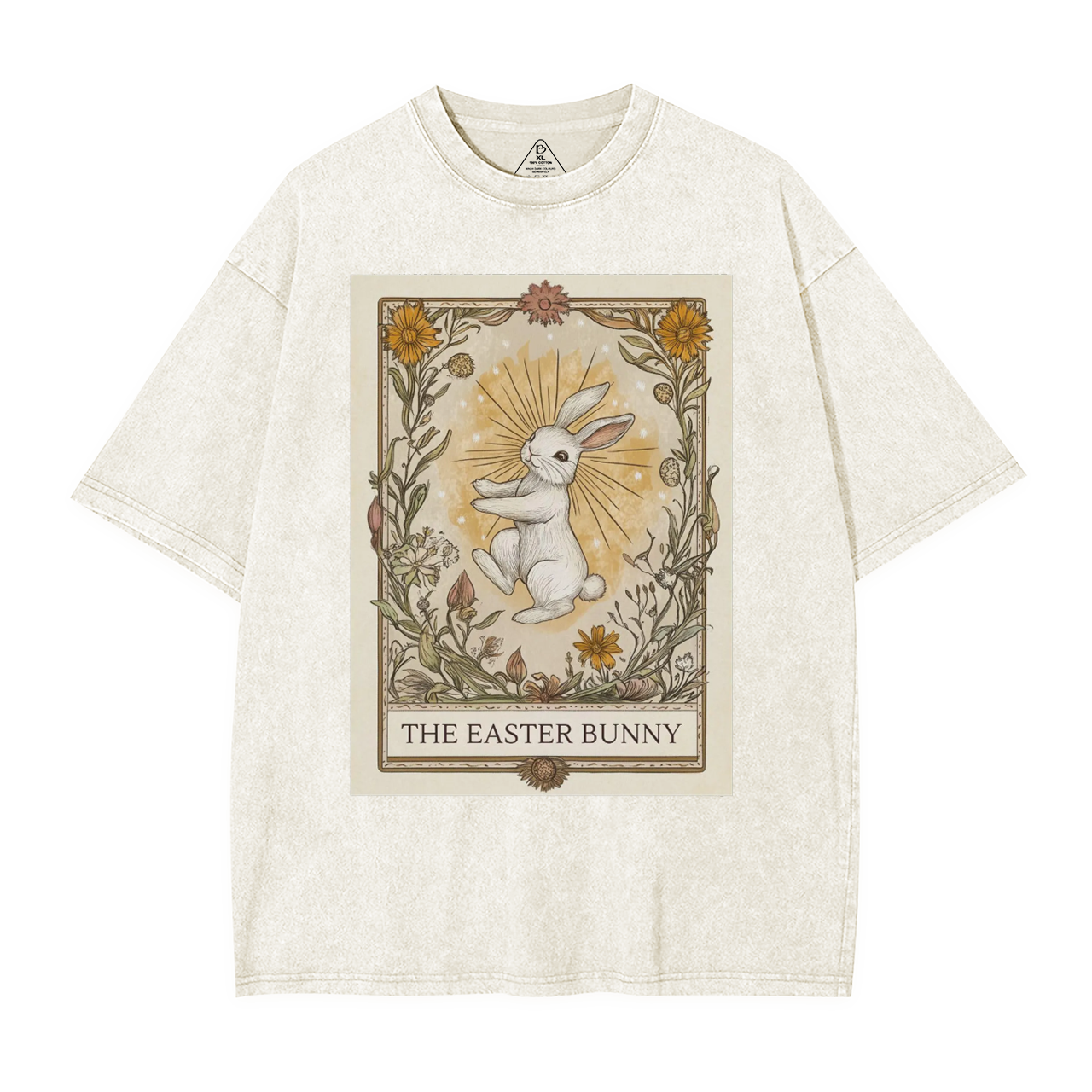 Easter Bunny Tarot Card Lover Mama Washed T-Shirts